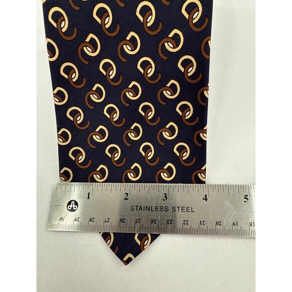 Christian Dior Logo Cravates All Silk Tie With Interlocking Pattern - Picture 2 of 5